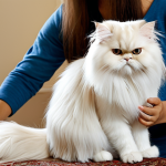 Grooming Session**

"A fully clothed woman gently brushing a long-haired Persian cat, safe for work, appropriate content, the cat is enjoying the grooming, natural lighting, living room setting, fully furnished, professional photography, perfect anatomy, correct proportions, well-formed hands, modest clothing, family-friendly, high quality, detailed fur texture."

**